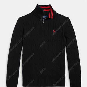 폴로 보이즈 케이블 쿼터집 스웨터 XL 국내90 반집업 니트 (네이비/블랙) 남성.여성