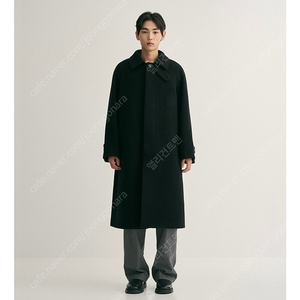 어나더오피스 레거시 발마칸 코트(블랙). 22AW Legacy Cashmere Balmacaan Coat (Black)