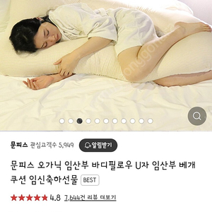 문피스 오가닉 바디필로우 임산부 베개