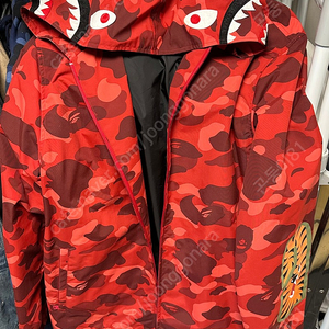 베이프 bape 레드카모 바람막이 자켓