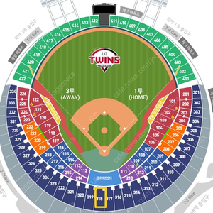 LG 한화 개막전 3루 네이비 318블럭 연석