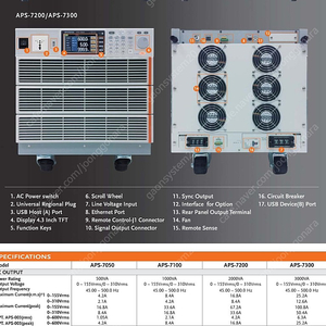 GWINSTEK APS-7300-1ch AC전원공급기 -600V/3KW제품 대여/판매합니다.