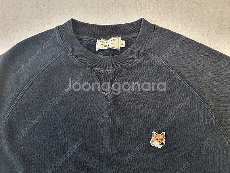 메종키츠네 원폭스 맨투맨 블랙 M--1