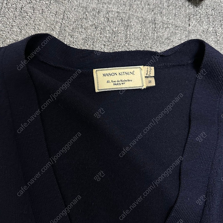메종키츠네 트리컬러 가디건 네이비 M 판매합니다--1