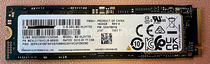삼성 ssd pm9a1 1테라 1TB--0