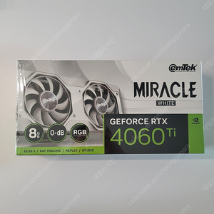 이엠텍 4060TI 8G 미라클 화이트 입니다.