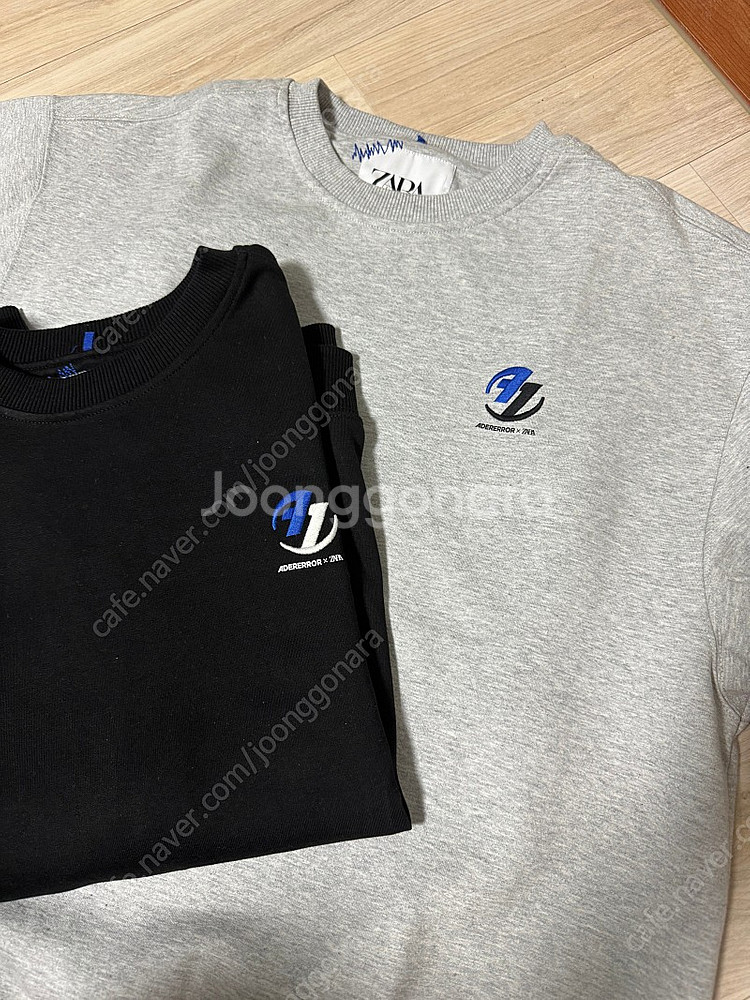 자라 아더에러 맨투맨 스웨트셔츠 블랙 그레이 L-XL--0