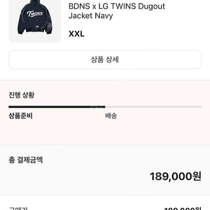 LG트윈스 빠더너스 덕아웃자켓 네이비 XXL