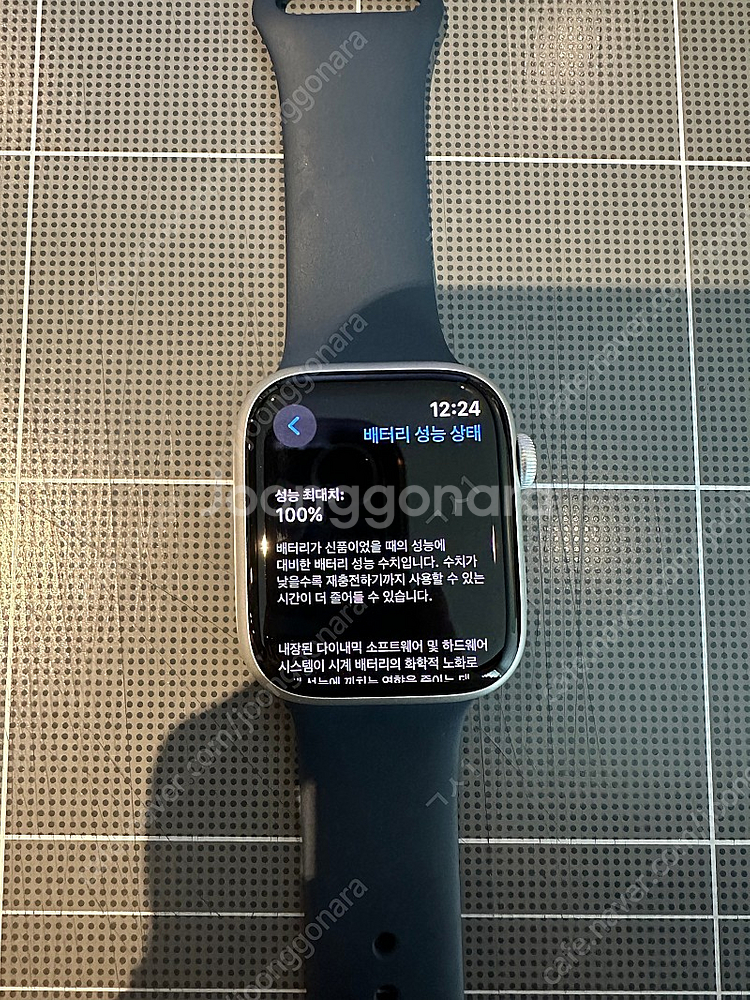 애플워치 9 GPS 45mm 실버 알루미 + 스톰 블루...--0