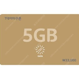 SKT T데이터쿠폰 5GB, 2GB, 1GB, 500MB 판매 (표준요금제에도 사용가능, 사용기한 1년)