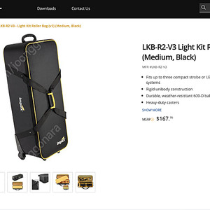 카메라 캐리어 가방 스튜디오 촬영용 전문 카메라 가방 LKB-R2-V3 Light Kit Roller Bag (v3) (Medium, Black)