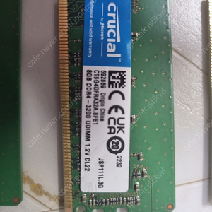 대원정품_마이크론 Crucial 8GB DDR4-3200 CL22 2개(16기가) 34,000원에 팔아요