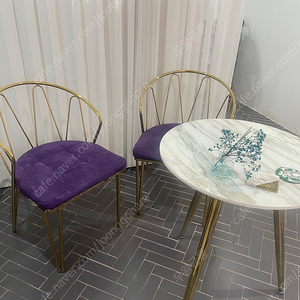 마블 대리석모양 테이블 & 인테리어 벨벳 의자