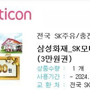 SK 주유소 충전소 3만원권