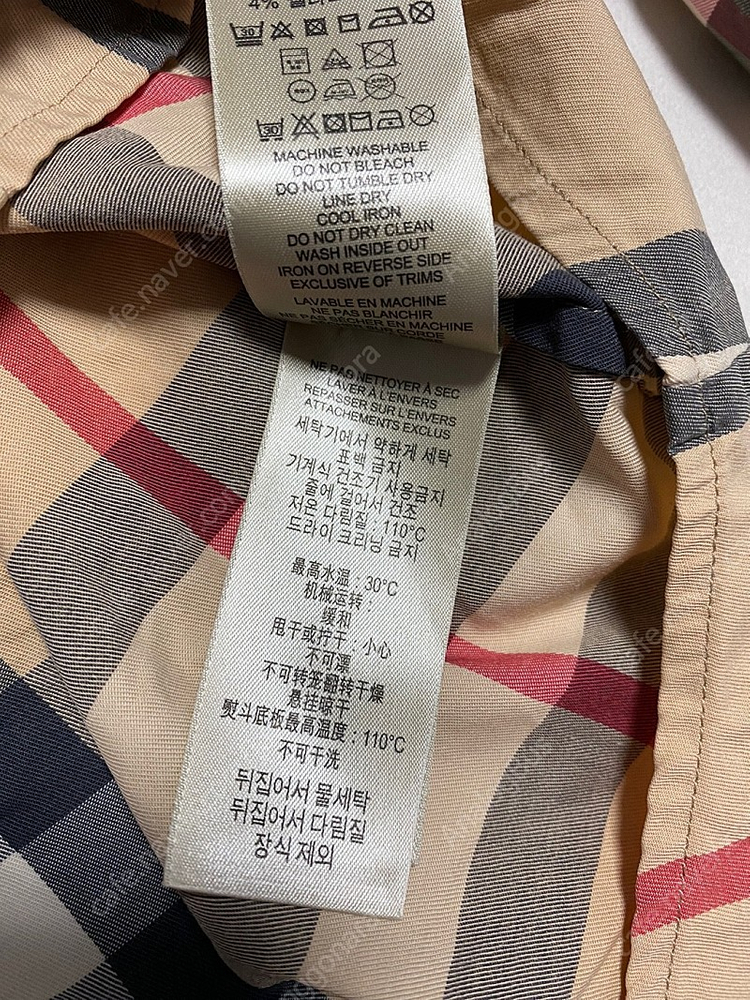 여 버버리 브릿 정품 베이지 노바체크 긴팔 셔츠 M사이즈--7