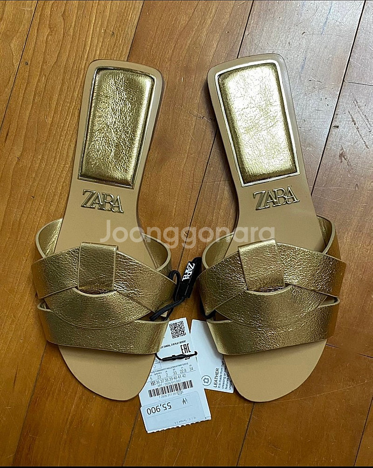 Zara 가죽 샌들 새제품--4
