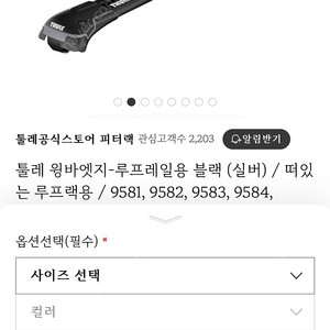 툴레 윙바엣지 9582 툴레루프박스 가로바 팩라인