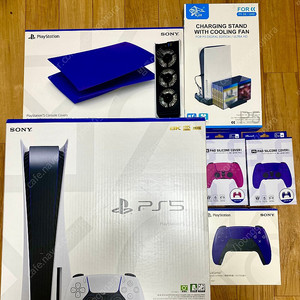 PS5디스크에디션+정품 퍼플커버+듀얼센스2개+충전기+쿨러 완벽세트 팝니다!