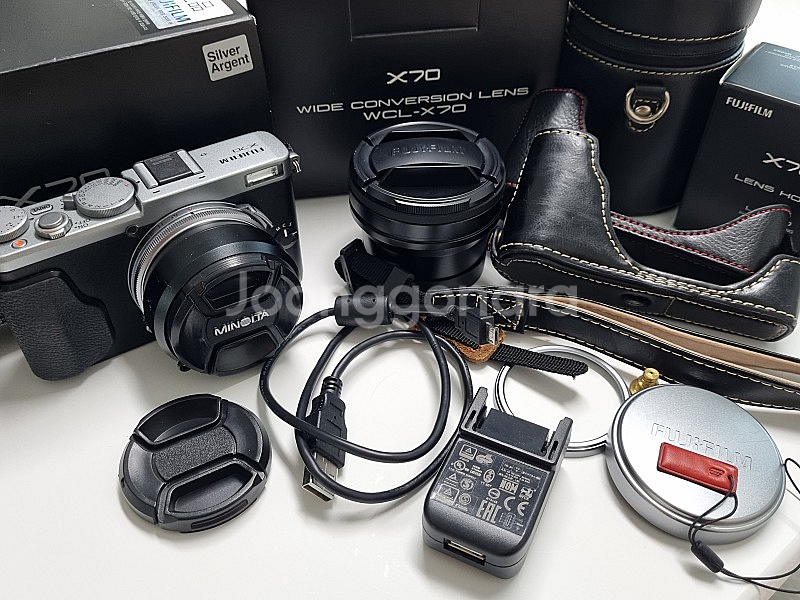 후지 x70실버 와이드 컨버전 렌즈 WCL-X70 렌즈후드 악세서리 일괄 판매--0
