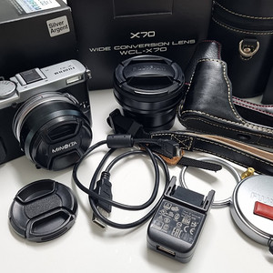후지 x70실버 와이드 컨버전 렌즈 WCL-X70 렌즈후드 악세서리 일괄 판매