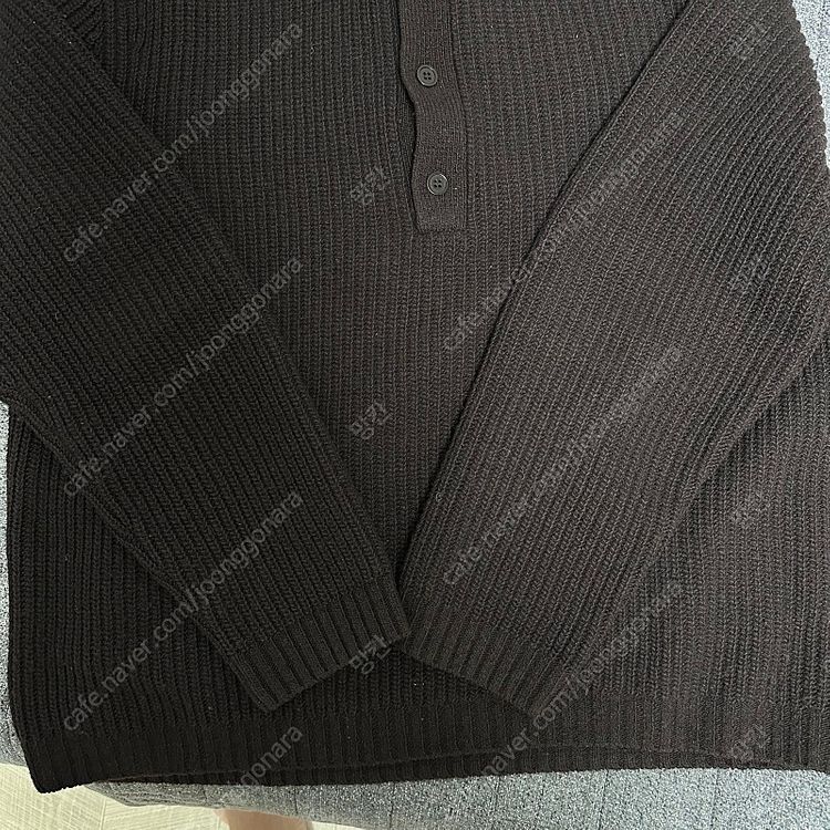 코스 릴렉스드핏 울캐시미어 폴로 니트 M 브라운 판매합니다--3