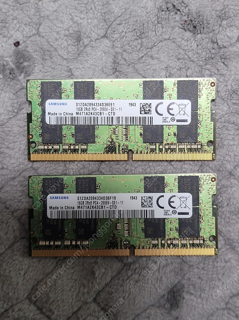 삼성전자 노트북 DDR4-2666 16GB 램 2개