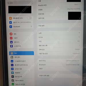 아이패드 프로5세대(11형3세대) M1 128기가 WI