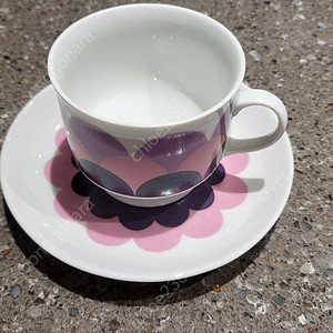 독일 빈티지 바바리아 분지델 핑크 퍼플 레트로 커피잔