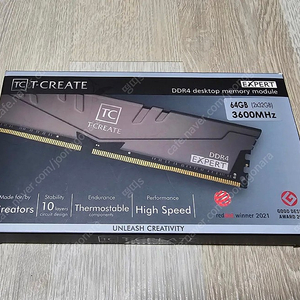 (택포 16 / 고클럭 튜닝램) TeamGroup T-CREATE EXPERT DDR4 3600 64GB 킷(32×2)