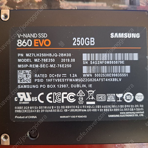 ssd 삼성 860evo 250g 팝니다