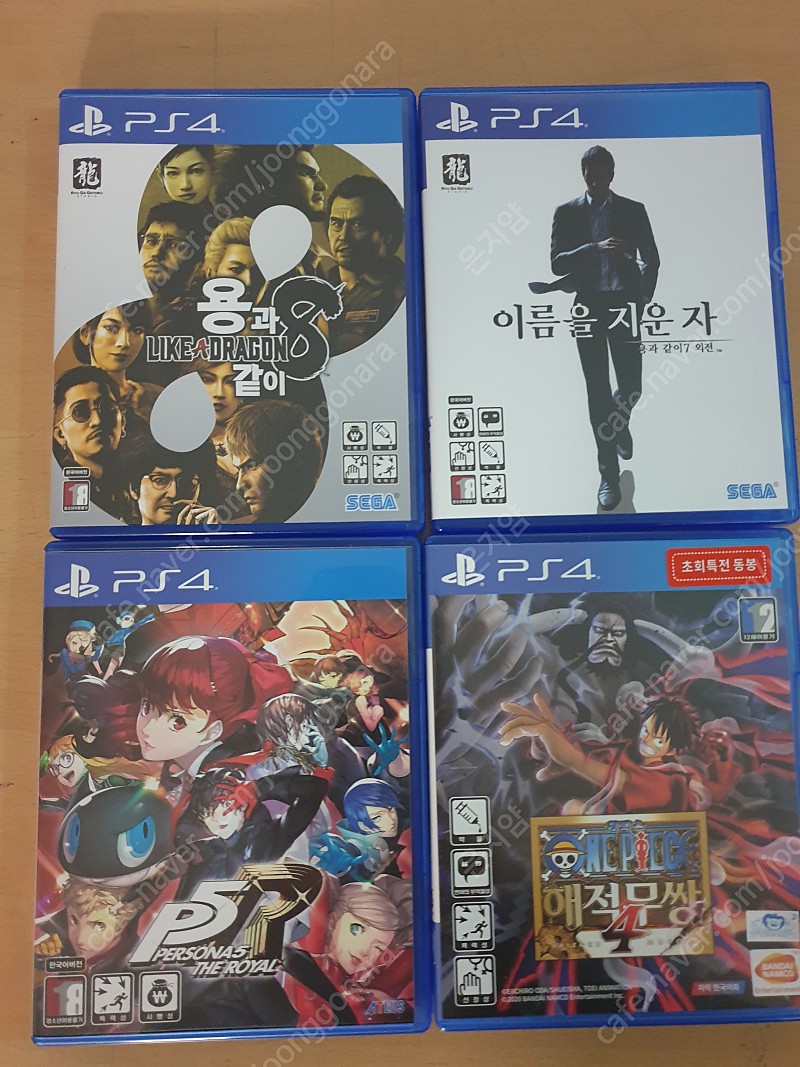 ps4 용과같이8, 용과같이7외전, 원피스해적무쌍4, 페르소나5 로열, 타이니티나, 다크사이더스