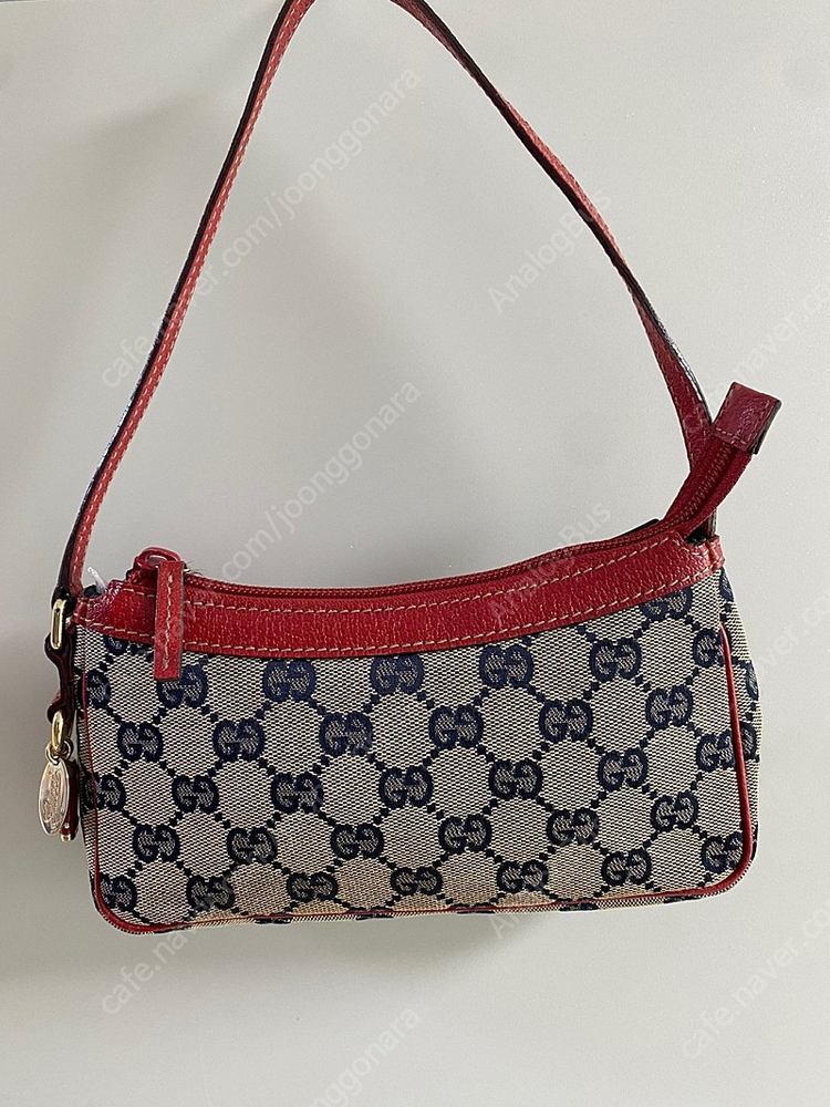 구찌 레드 베이지 GG 캔버스 포셰트 미니백--1