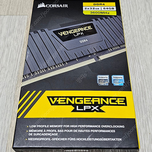 (고클럭 램) CORSAIR VENGEANCE LPX DDR4 3600 64GB 킷(2x32GB)