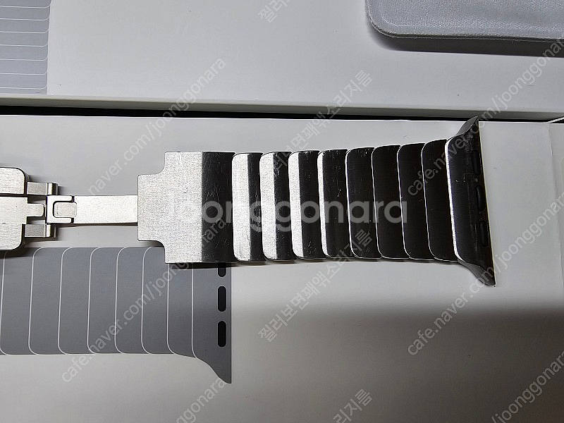 (42mm)애플 정품 링크 브레이슬릿 실버 팔아요--6