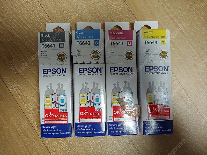 엡손 정품잉크 T6641, T6642, T6643, T6644
