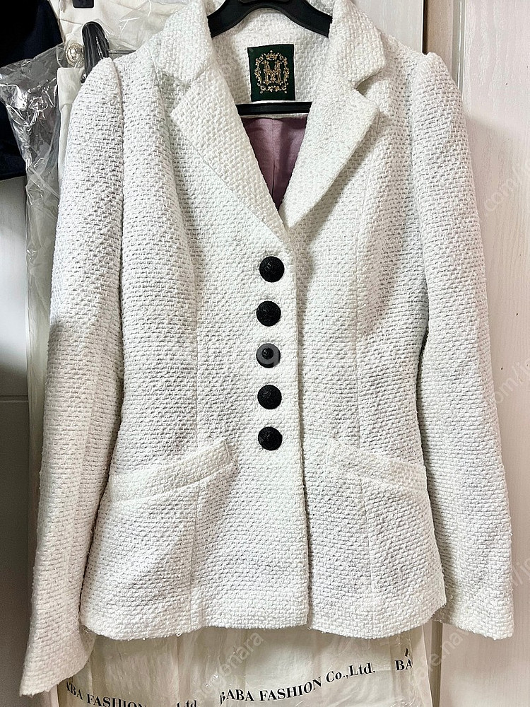 마담드쟌느 트위드 자켓 화이트 xs? S?--1
