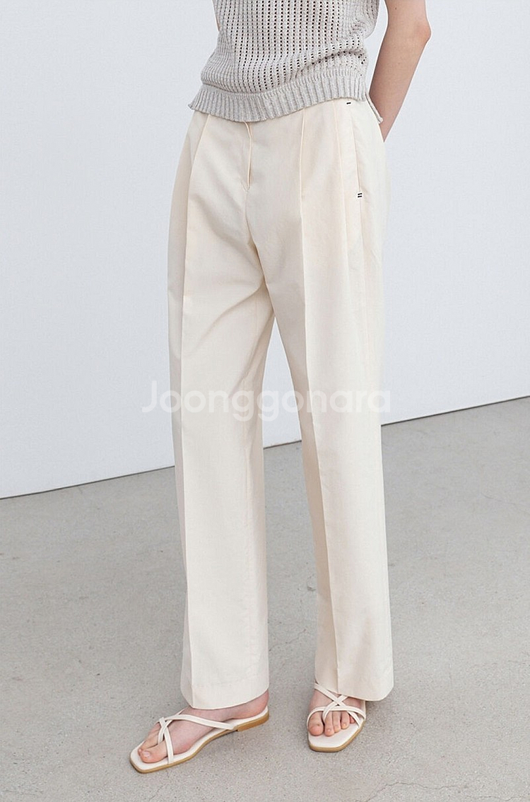 리이 팬츠 RE RHEE PIN TUCK STRAIGH...--1