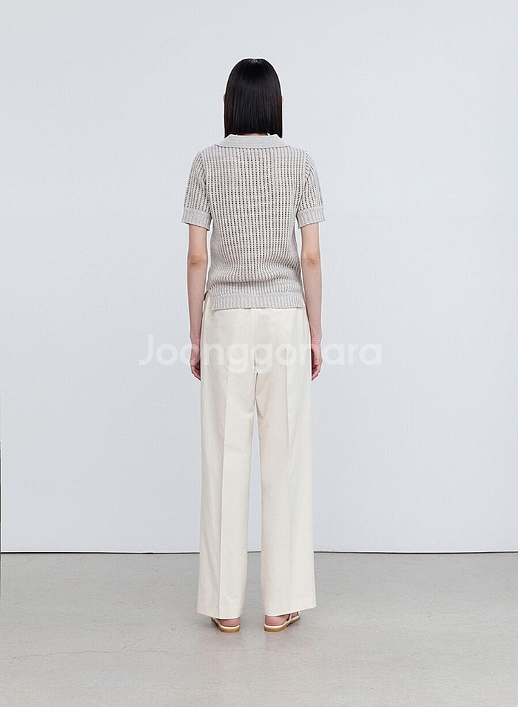 리이 팬츠 RE RHEE PIN TUCK STRAIGH...--4