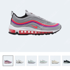 새상품)나이키 에어맥스 97(W) Nike Air Max 97 Wolf Grey Solar Red Vivid Purple235사이즈 가격내림