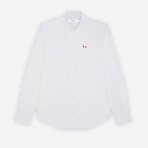 메종키츠네 셔츠 Maison Kitsuné Tricolor Fox Patch Classic Shirt BD White 40size