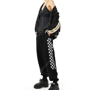 넘버프로젝트/넘프 353번 CHECKERBOARD DETAIL SWEATPANTS / 체커보드 디테일 스웻팬츠 S 사이즈