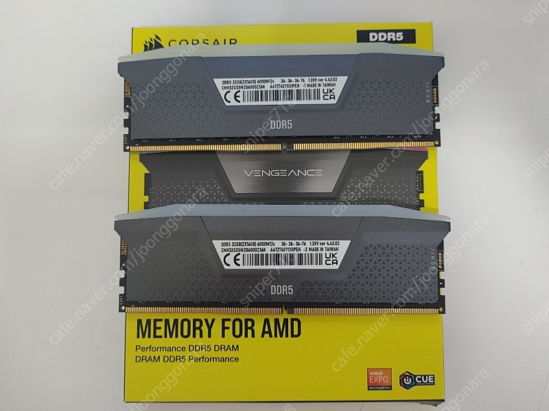 커세어 벤전스 (Cosair Vengeance) RGB DDR5-6000 CL36 BLACK 16G X 2(32GB) 판매