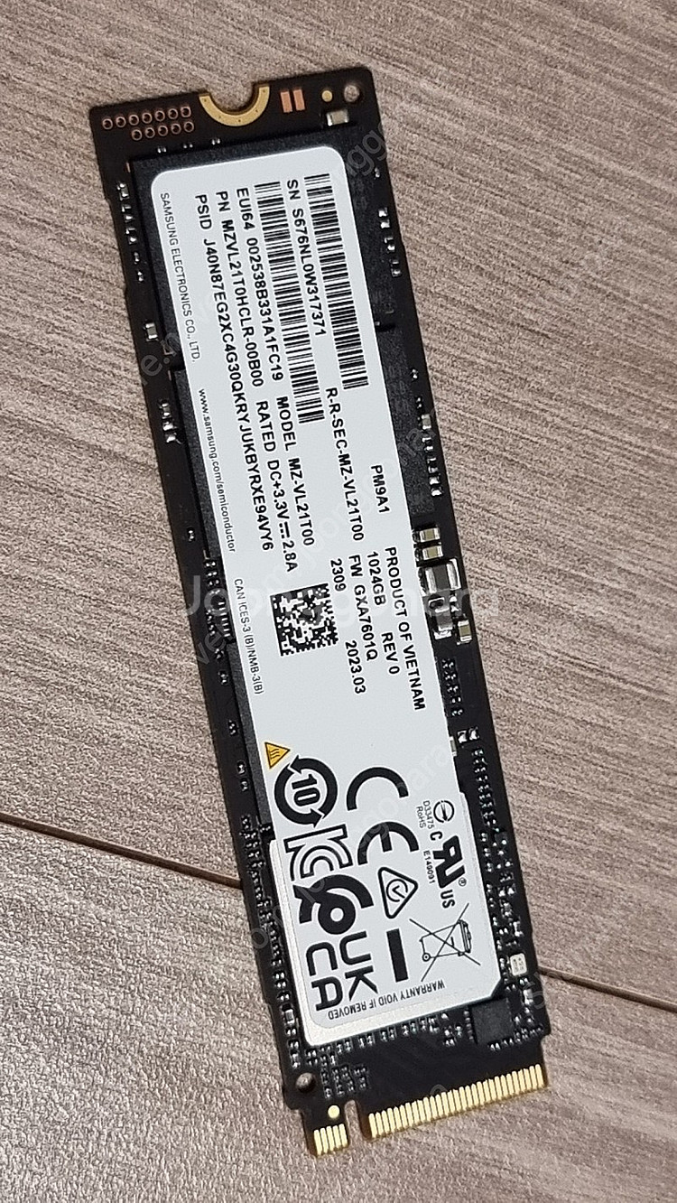 삼성 PM9A1 1TB NVMe SSD (미사용)--0