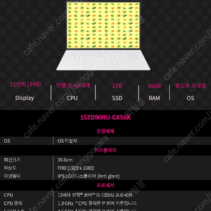 LG전자 그램 (모델 15ZD90RU-GX56K) SSD 2TB 업그레이드