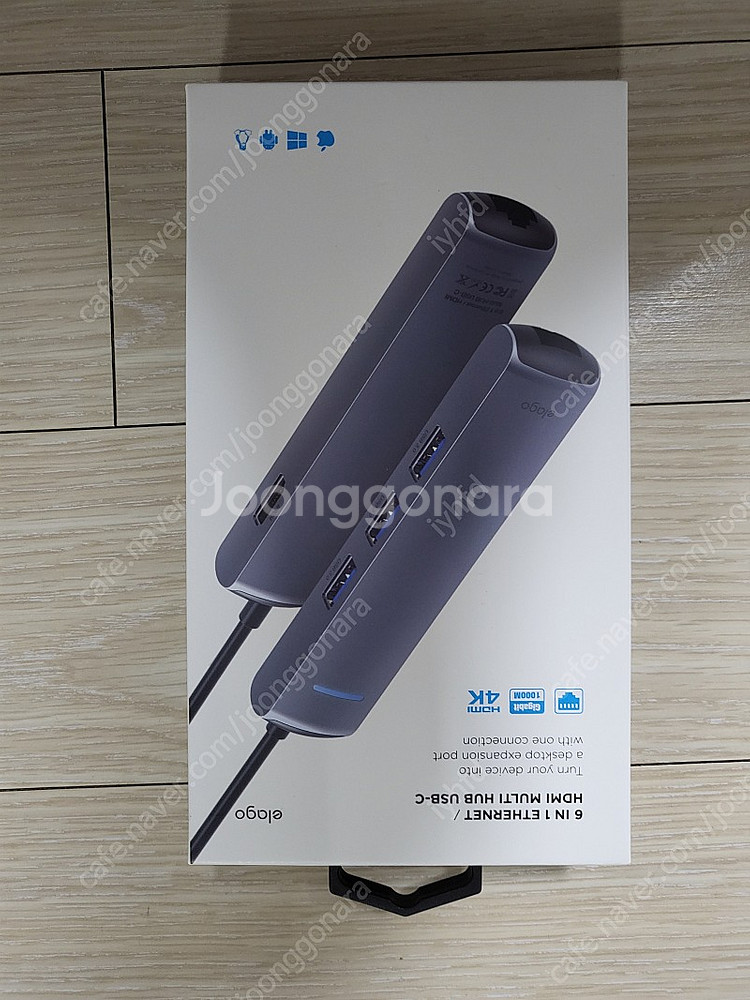 6IN1 이더넷 HDMI USB-C타입 멀티허브 팝니다...--0
