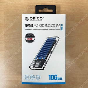 오리코(ORICO) M.2 NVME SSD 외장 케이스 판매합니다.