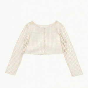 아모멘토 FLOWER LACE CROP CARDIGAN