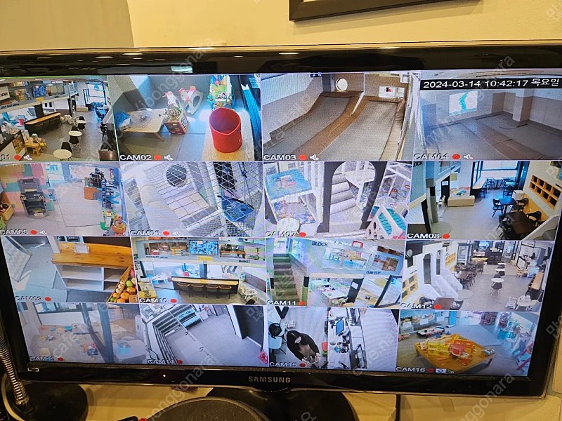 CCTV 이지피스 2테라 16채널 녹화기 + 이지피스 HD카메라 16대 + 삼성모니터 총 59만