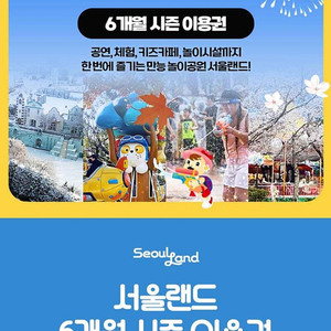 서울랜드 6개월이용권 대인1 소인1 일괄14만원판매