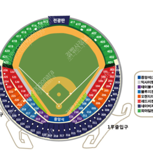 [엘지두산] 12,13일 두산:LG 1,3루 블루, 오렌지, 레드 통로 2,4연석 판매합니다.